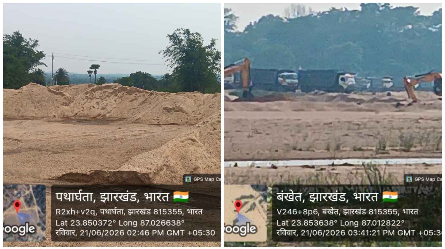 प्रतिबंध के बावजूद धड़ल्ले से बालू कारोबार! जामताड़ा में आदेश बेअसर, सीमावर्ती घाटों पर माफियाओं का कब्जा