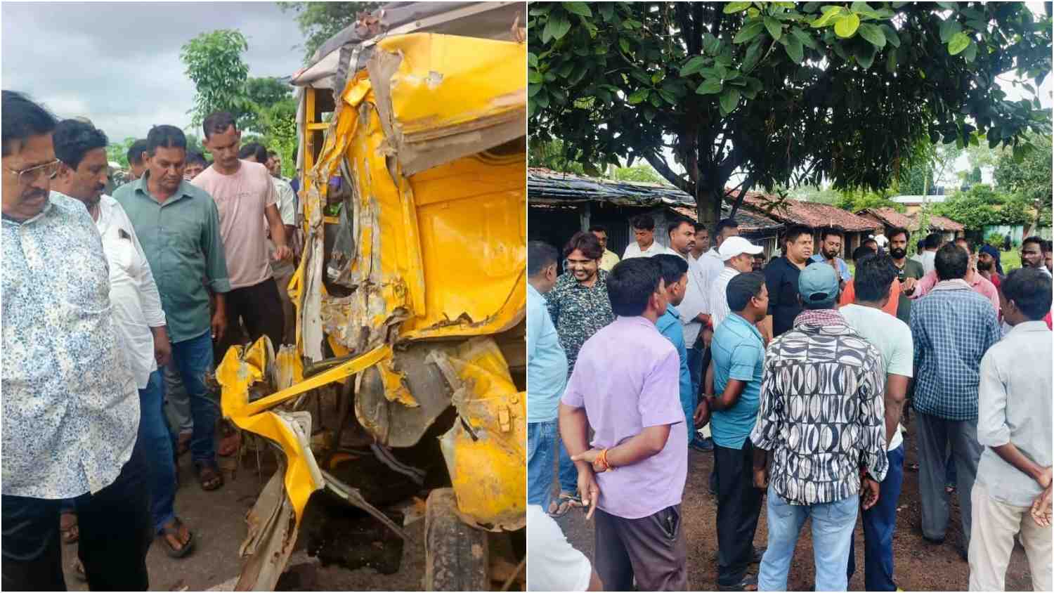 चितरा-नारगी मोड़ पर मौत का टकराव: स्कूल वैन और पिकअप की भिड़ंत में बच्ची की गई जान, कई बच्चे घायल